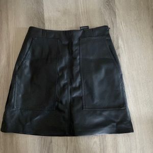 Size 4 Black faux leather skirt.
